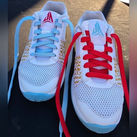 Nike Kids White Sneakers with Red and Blue Accents - Picture 2 of 14